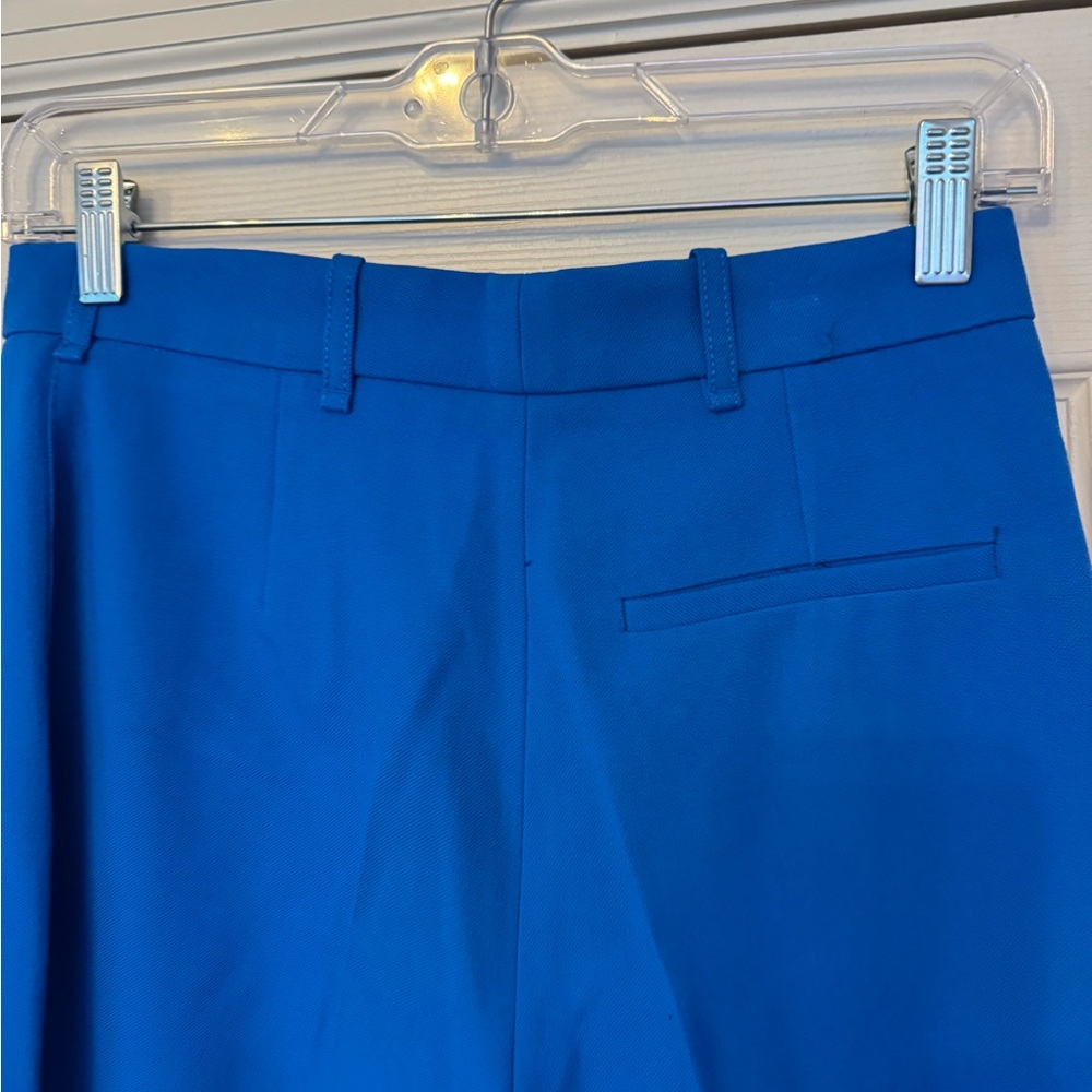 ZARA Mid Rise Straight Leg Blue Trousers XS - Picture 8 of 11